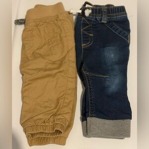 Cat & Jack Tan and Blue Kids Jeans